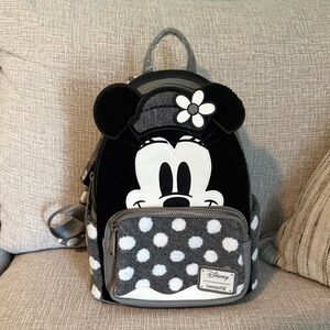 Loungefly Black and White Minnie Mouse Backpack